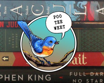 Slaughterhouse-Five 'Poo Tee Weet' Bird Vinyl Sticker | Water Bottle Decals, Laptop Decals, Car Vinyl Stickers