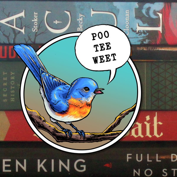 Slaughterhouse-Five 'Poo Tee Weet' Bird Vinyl Sticker | Water Bottle Decals, Laptop Decals, Car Vinyl Stickers