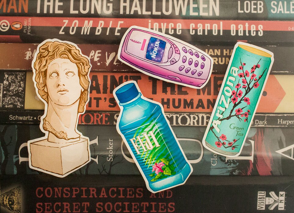 Vaporwave Aesthetic Vinyl Sticker Sheet (Set of 4)