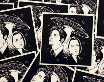 X-Files Mulder and Scully Sticker