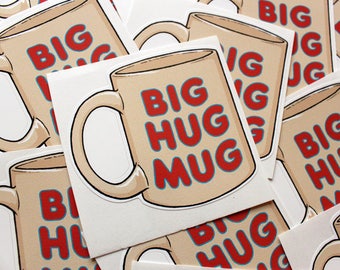 True Detective Big Hug Mug Cut Out Sticker | Water Bottle Decals, Laptop Decals, Car Vinyl Stickers