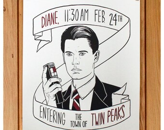 TWIN PEAKS Agent Dale Cooper and Sheriff Harry Truman Small Print - Etsy
