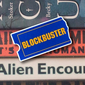 Blockbuster Vinyl Sticker Water Bottle Decals, Laptop Decals, Car Vinyl Stickers image 1