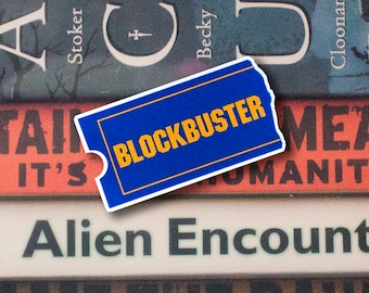 Blockbuster Vinyl Sticker | Water Bottle Decals, Laptop Decals, Car Vinyl Stickers