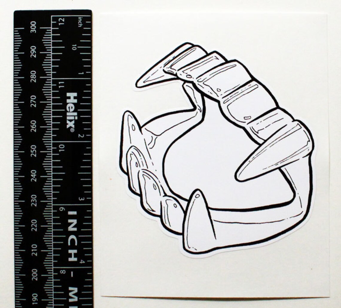 Halloween Vampire Teeth Sticker Etsy