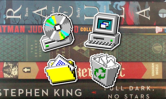 Sheet of Vintage Windows Style Computer Icons Old Web Vinyl Stickers