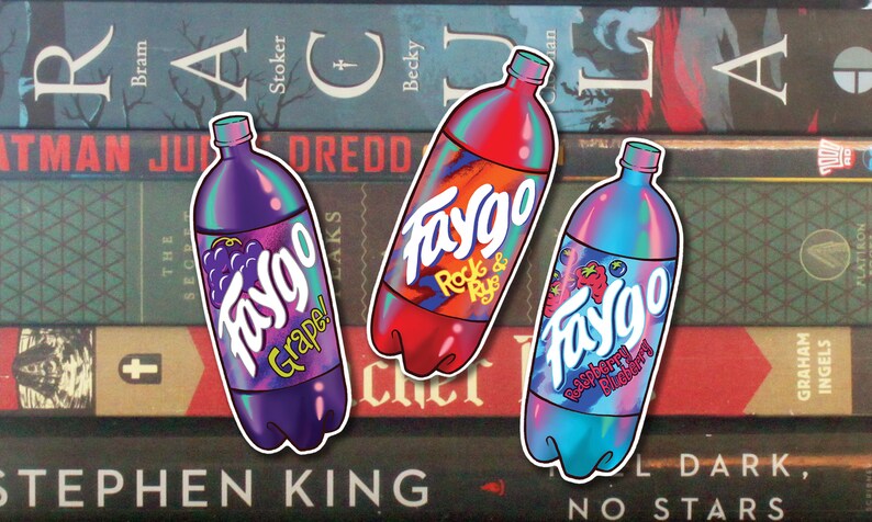 Faygo Bottles Vinyl Cutout Sticker Set of 3 Water Bottle Decals, Laptop Decals, Vinyl Sticker for Car image 1