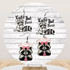 Animal Earrings, Raccoon Earrings, Unique Earrings, Statement Earrings, Fun Earrings, Funny Earrings, Inappropriate Earrings