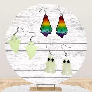 Halloween Holographic Dangle Earrings, Unique Earrings, Statement Earrings, Halloween Earrings, Spooky Earrings, Creepy Earrings, Goth