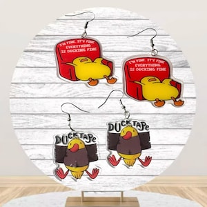 Animal Earrings, Funny Duck Earrings, Duck Earrings, Unique Earrings, Statement Earrings, Dangle Earrings, Fun Earrings, Funny Earrings