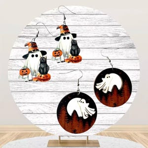 Halloween Earrings, Unique Earrings, Statement Earrings, Pumpkin Earrings, Spooky Earrings, Creepy Earrings, Ghost Earrings
