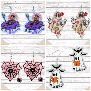 Halloween Earrings, Unique Earrings, Statement Earrings, Pumpkin Earrings, Spooky Earrings, Creepy Earrings, Ghost Earrings