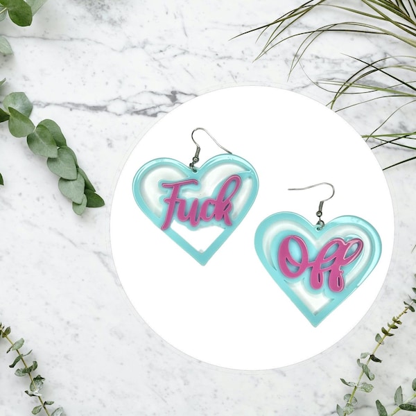 F Off Dangle Earrings, Profanity, Adult Earrings, Cuss Earrings, Profanity Earrings, Statement Earrings, Unique Earrings, Funny Earrings