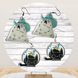 Animal Earrings, Cat Earrings, Funny Ca Earrings, Unique Earrings, Statement Earrings, Funny Earring, Inappropriate Earrings, Fun Earrings