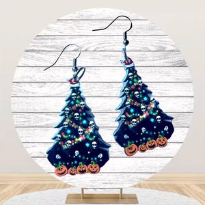 Christmas Creepy Dangle Earrings, Spooky Christmas Earrings, Statement Earrings, Dangle Earrings, Goth Christmas Earrings, Present Earrings