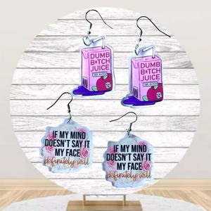 Adult Earrings, Unique Earrings, Statement Earrings, Dangle Earrings, Funny Earrings, Unique Gifts, Fun Earrings, Inappropriate Earrings