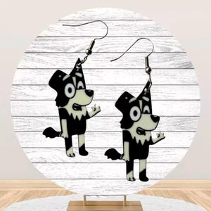 TV/Movie Earrings, Blue Dog Earrings, Cartoon Earrings, Unique Earrings, Statement Earrings, Dog Earrings, Character Earrings