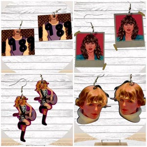 Singer Dangle Earrings, Swifties Earrings, Eras Tour Earrings, Taylor Nation, Taylors Version, Unique Earrings, Statement Earrings,