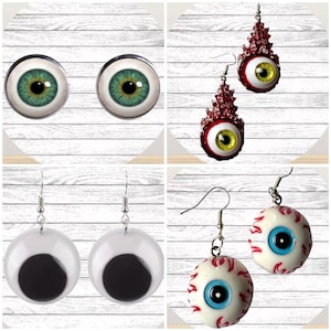 Halloween Earrings, Horror Earrings, Eye Earrings, Statement Earrings, Unique Earrings, Fun Earrings, Eyeball Earrings, Creepy Earrings