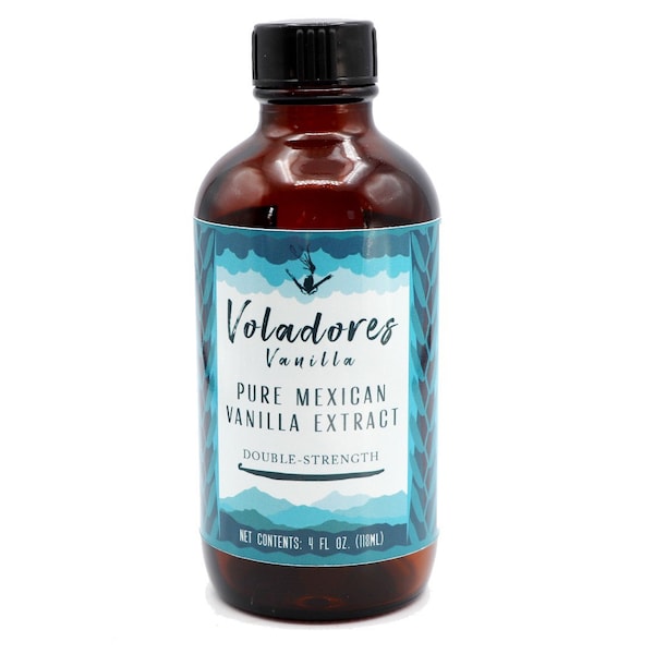 Double-Strength PURE Mexican Vanilla Extract - 4 oz. bottle - Voladores Vanilla