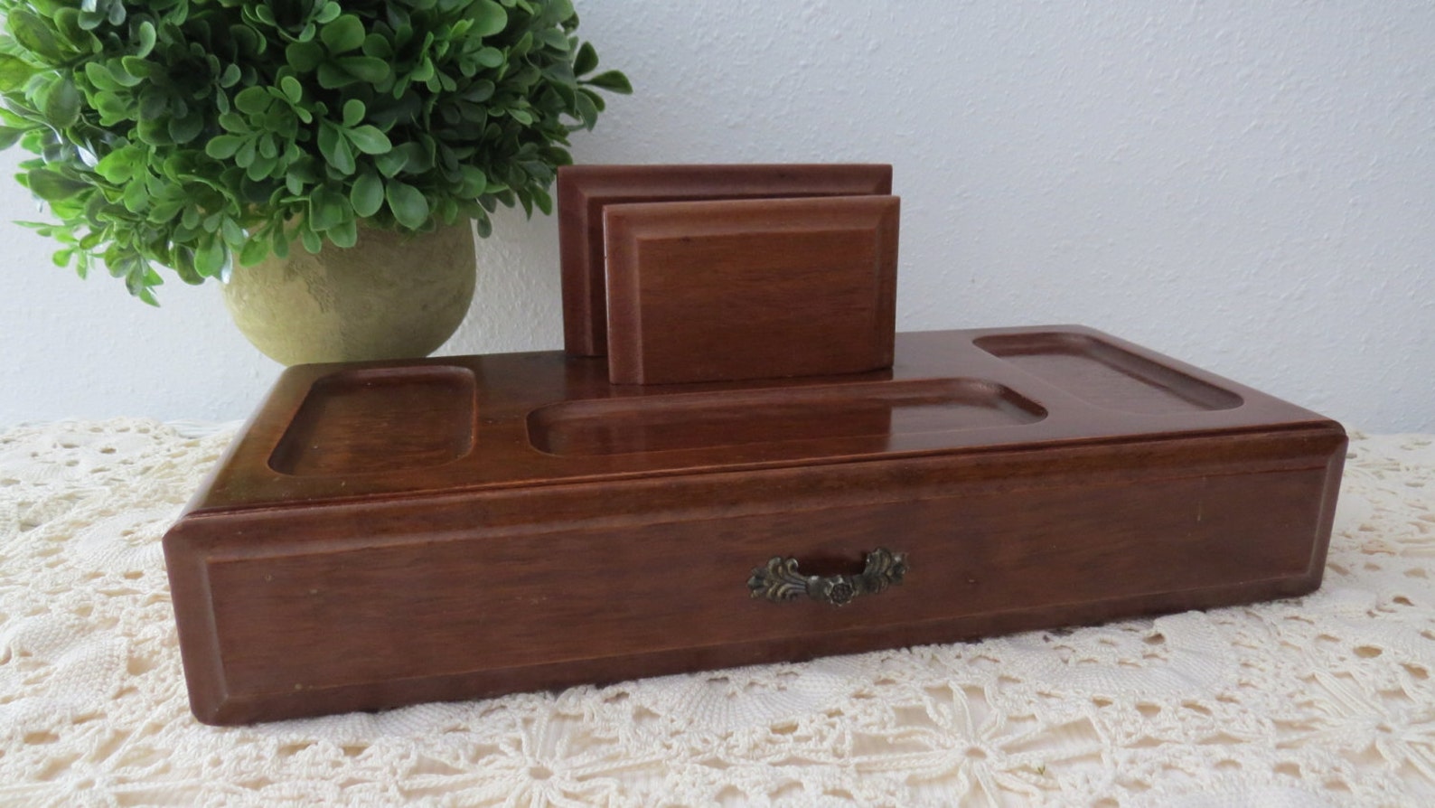 Mens Wood Dresser Valet Jewelry Box Organizer By London Etsy