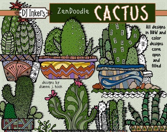 DJ Zen-Doodle Cactus Clip Art Download