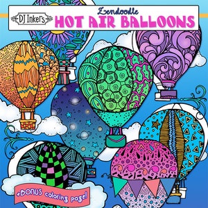 Heißluftballon Clip Art Zen-Doodles Download von DJ Inkers