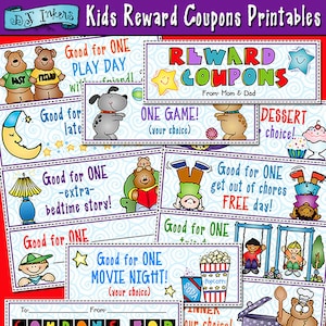 Kids Reward Coupons Druckbare Broschüre oder Couponbuch - lustiges Geschenk für Kinder