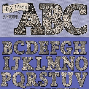 Zen-Doodle Alphabet - Monogramm Buchstabe Clip Art von DJ Inkers