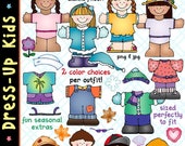 Dress-Up Kids Printable Paper Dolls and Digital Clip Art Girls and Boys