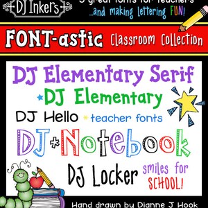 Schriftastische Klassenzimmer-Sammlung - 5 großartige Schriften für Lehrer von DJ Inkers