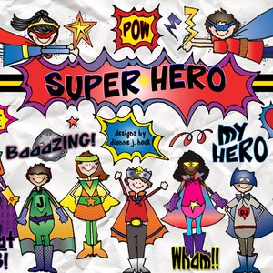 Super Hero Clip Art von DJ Inkers - Kinder Clipart Superhelden und Comic Spaß