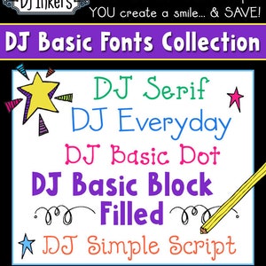 DJ Basic Fonts Collection - 5 font bundle by DJ Inkers