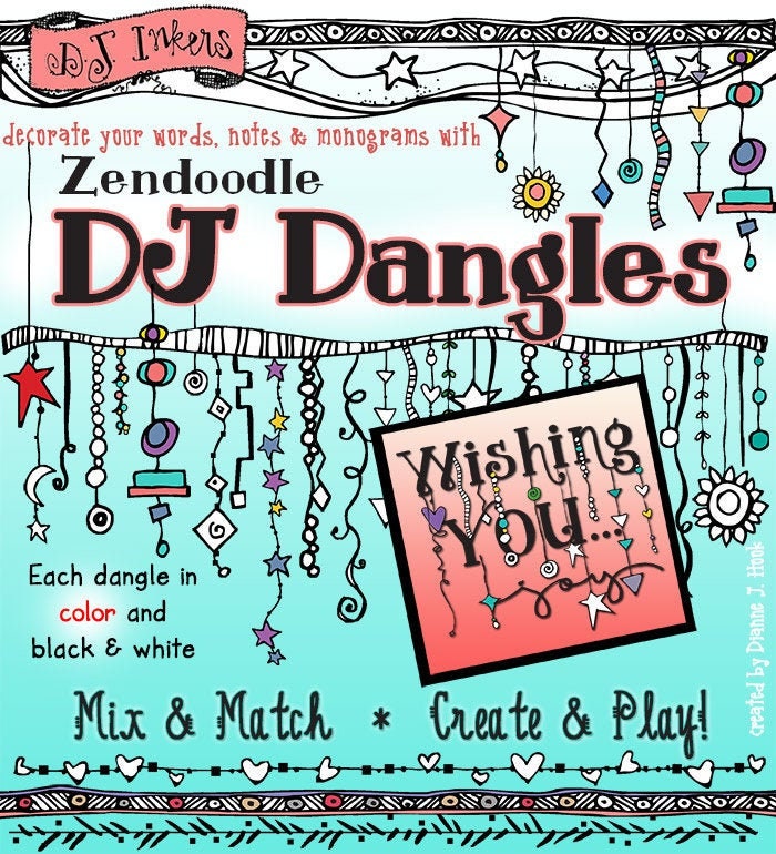 Zen-Doodle Dangles - Creative Clip Art Accents by DJ Inkers