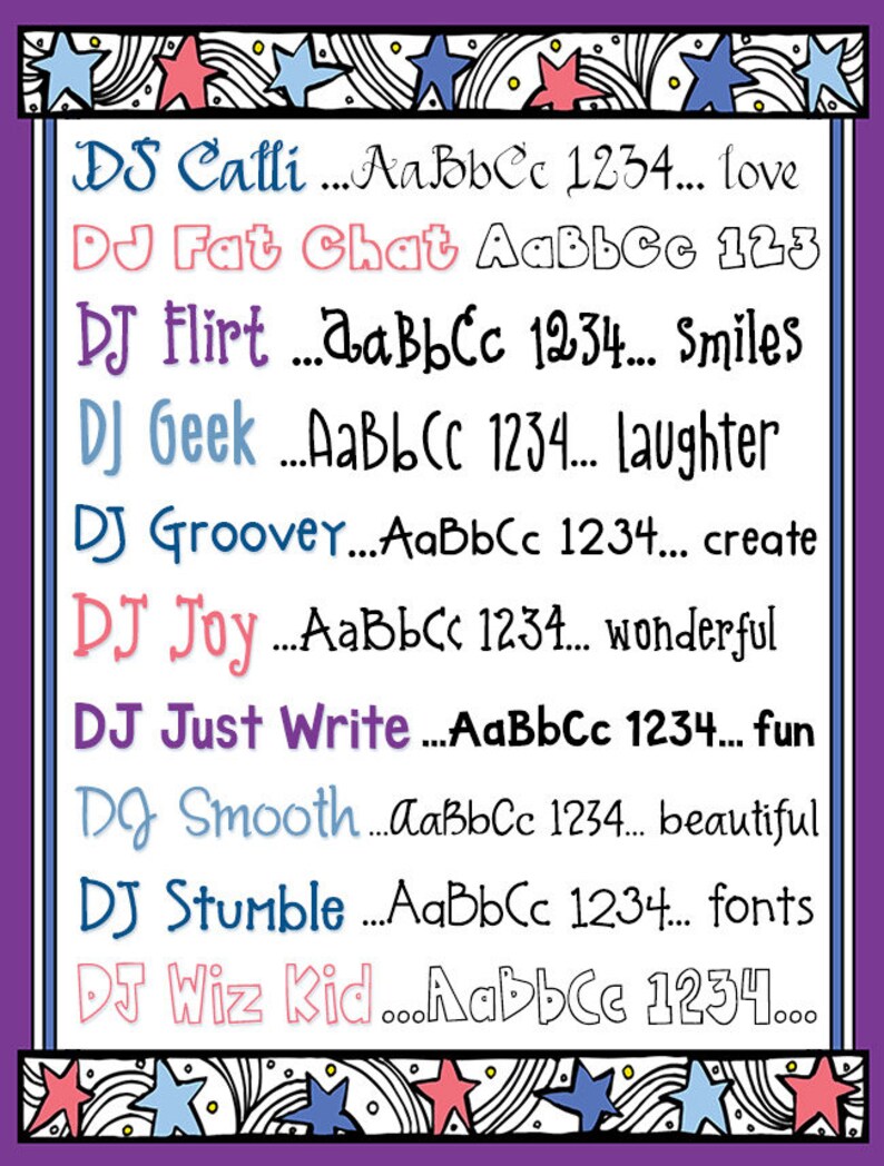10 Favorite Fonts - DJ Inkers Download - Etsy
