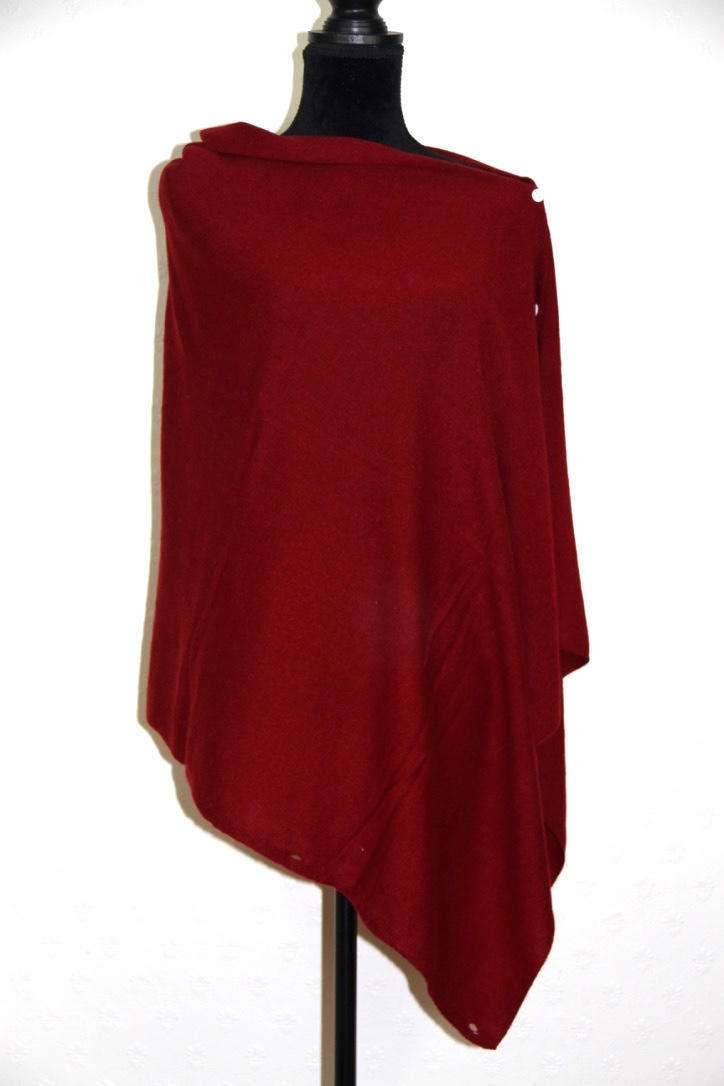 Image of Cashmere Poncho Wool Cape Ladies Pashmina Shawl Wrap Scarf Warm Handwoven Nepal