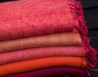 Handwoven Yak Wool Blend Blanket: Large Meditation Wrap, Nepal