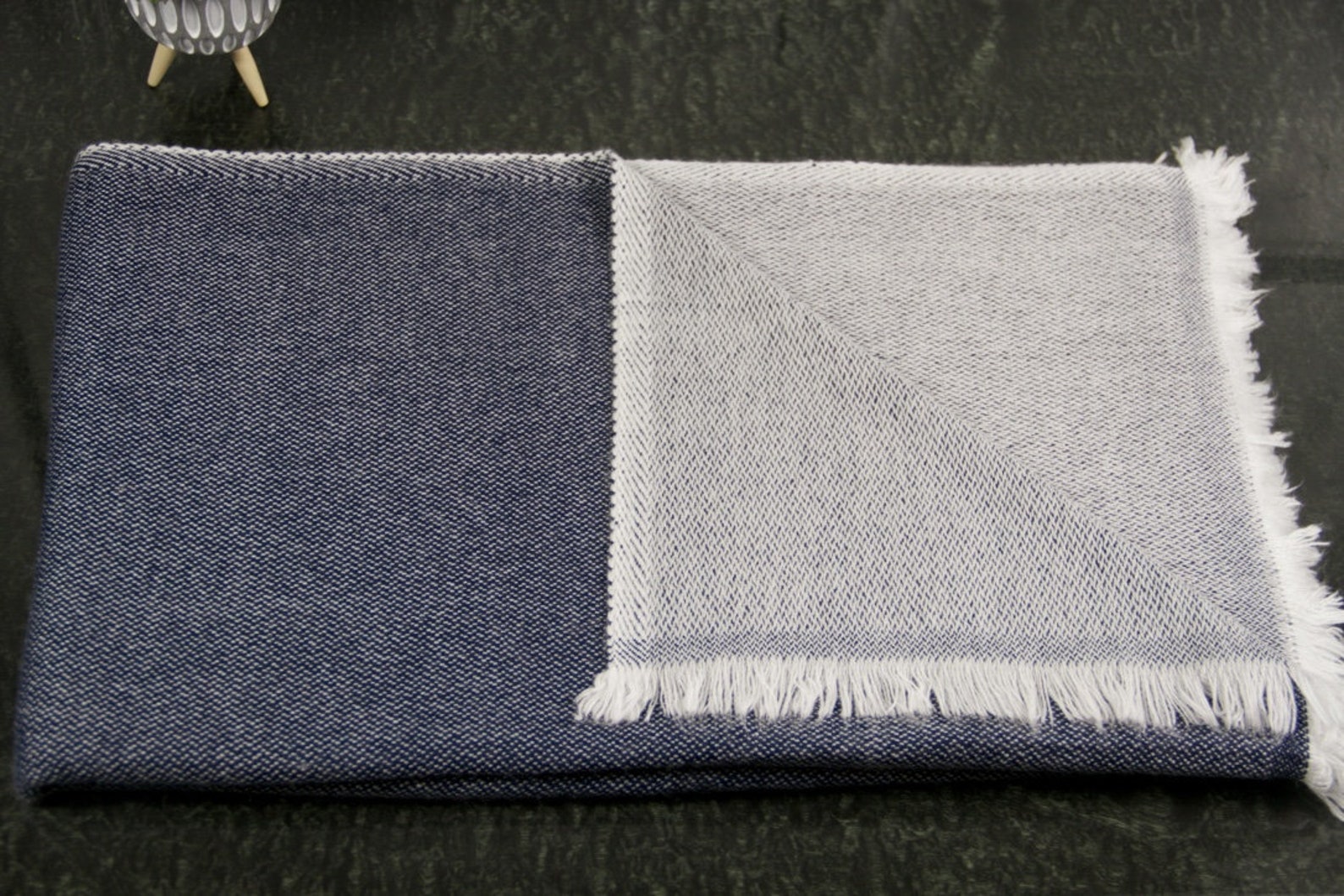 Navy Cashmere Blankets Wrap Throws Pashmina Travel Large Etsy