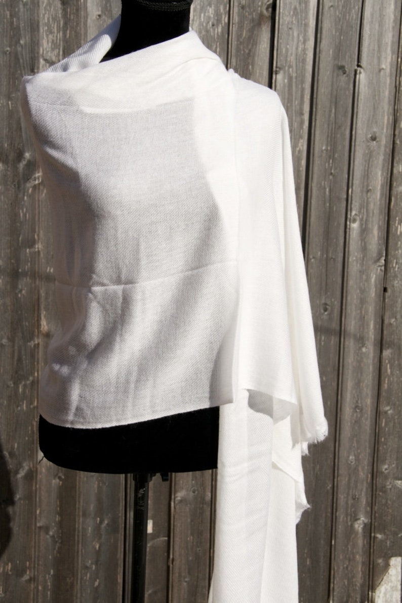 Ivory White Pure Cashmere Pashmina Shawl Wrap Scarf Handwoven Etsy UK