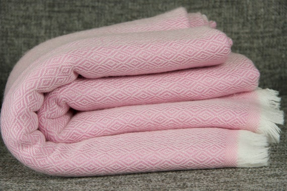Pink Pashmina Blanket Sofa Throws 100 Handwoven Nepal Large Scarf Wrap Travel Home Decor Etsy