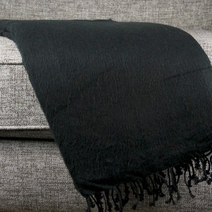 Black wool throw sale