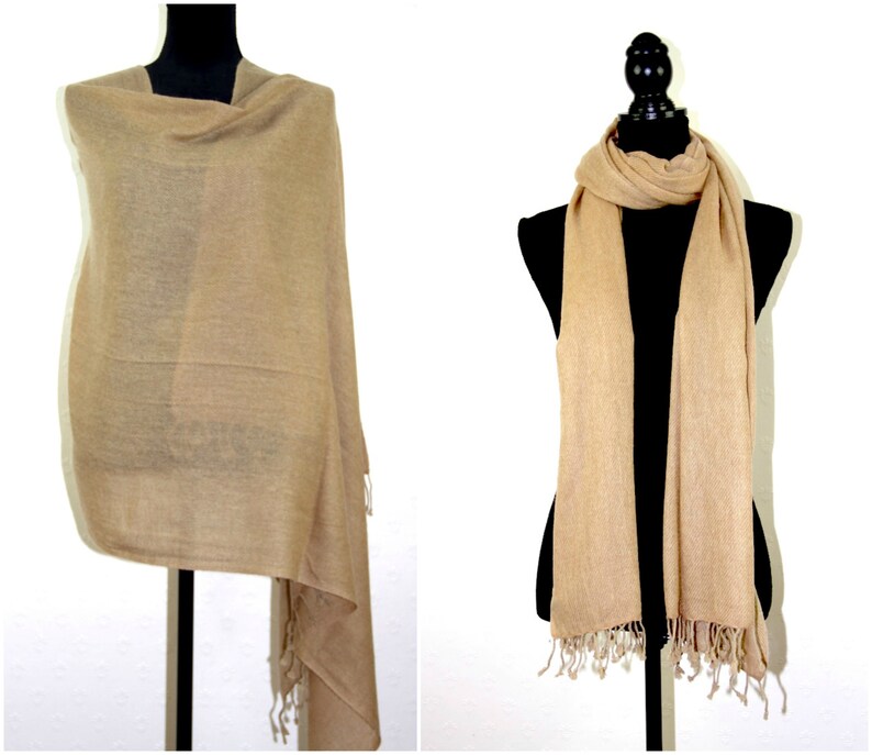 Soft Warm Cashmere Pashmina Bridesmaid Bridal Shawl Wrap Scarf Super Soft Light Fringed Elegant Accessory
