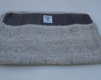 Grey Laptop Case Natural Hemp Sleeve Bag Eco-Friendly Organic Handmade Nepal
