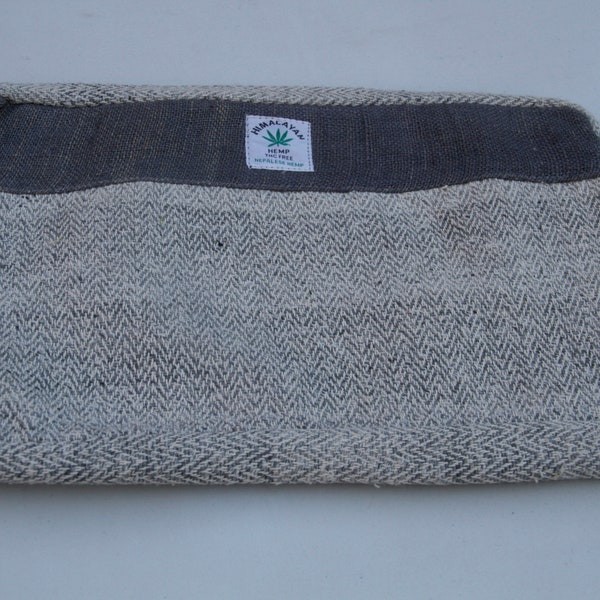 Grey Laptop Case Natural Hemp Sleeve Bag Eco-Friendly Organic Handmade Nepal