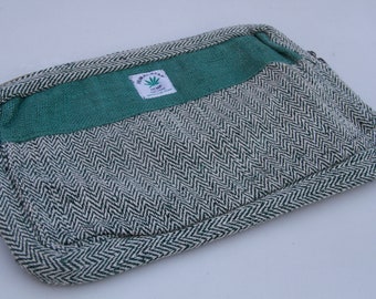 Laptop Case Natural Hemp Sleeve Bag Eco-Friendly Organic Handmade Nepal Green