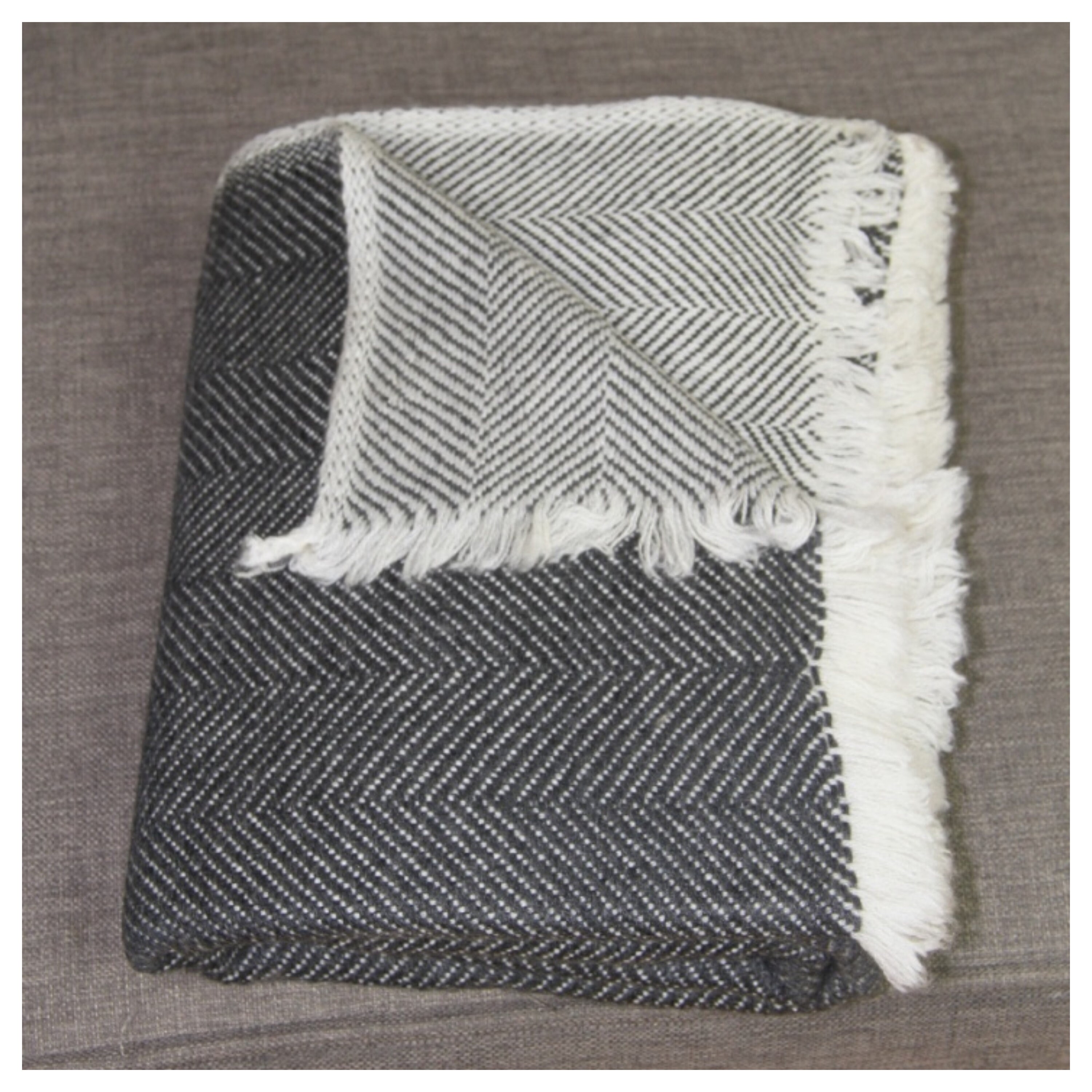 Sofa Throws Herringbone Pashmina Wool Reversible Bed Cashmere Blend Blanket Wrap Scarf Soft Warm Handwoven Nepalese Large Shawl Couch
