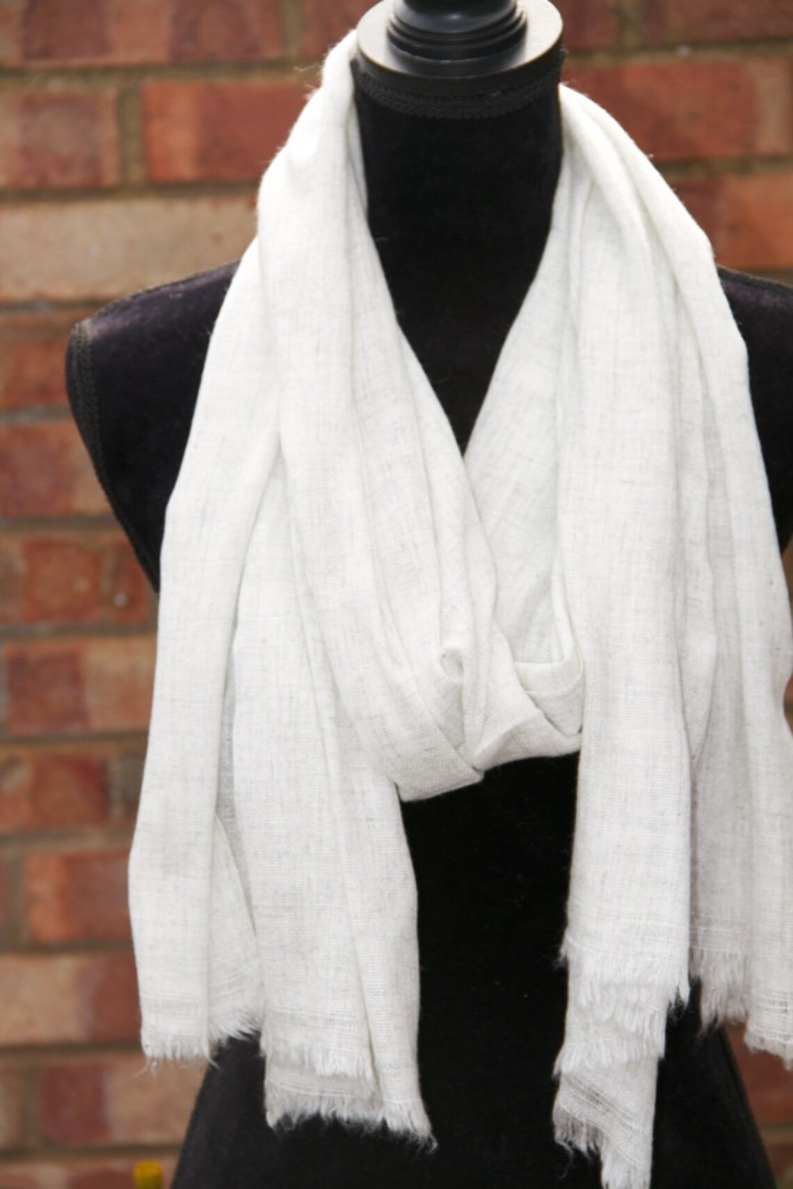 Cashmere Scarf Shawl Handwoven Offwhite Pashmina Wrap Etsy UK