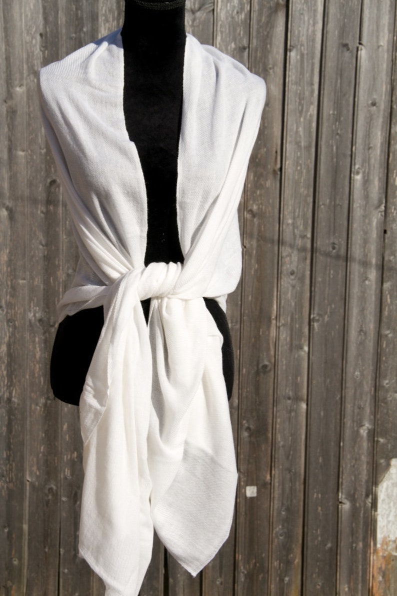 Ivory White Pure Cashmere Pashmina Shawl Wrap Scarf Handwoven Etsy UK