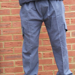 Pants Hemp Wild Fibre Trousers Clothing Joggers Mens Cargo Unisex Yoga Hemp Pyjamas Vegan Unisex Baggy Blue