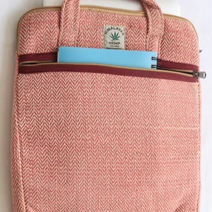 Laptop Case Natural Hemp Sleeve Bag Eco-Friendly Organic Handmade Nepal